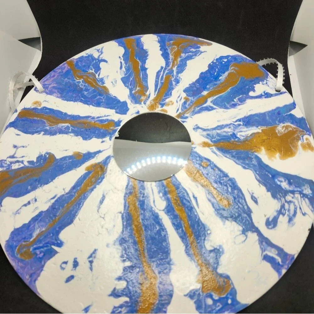 Hand Crafted Colorful Mirror Fluid Art Painting On 12